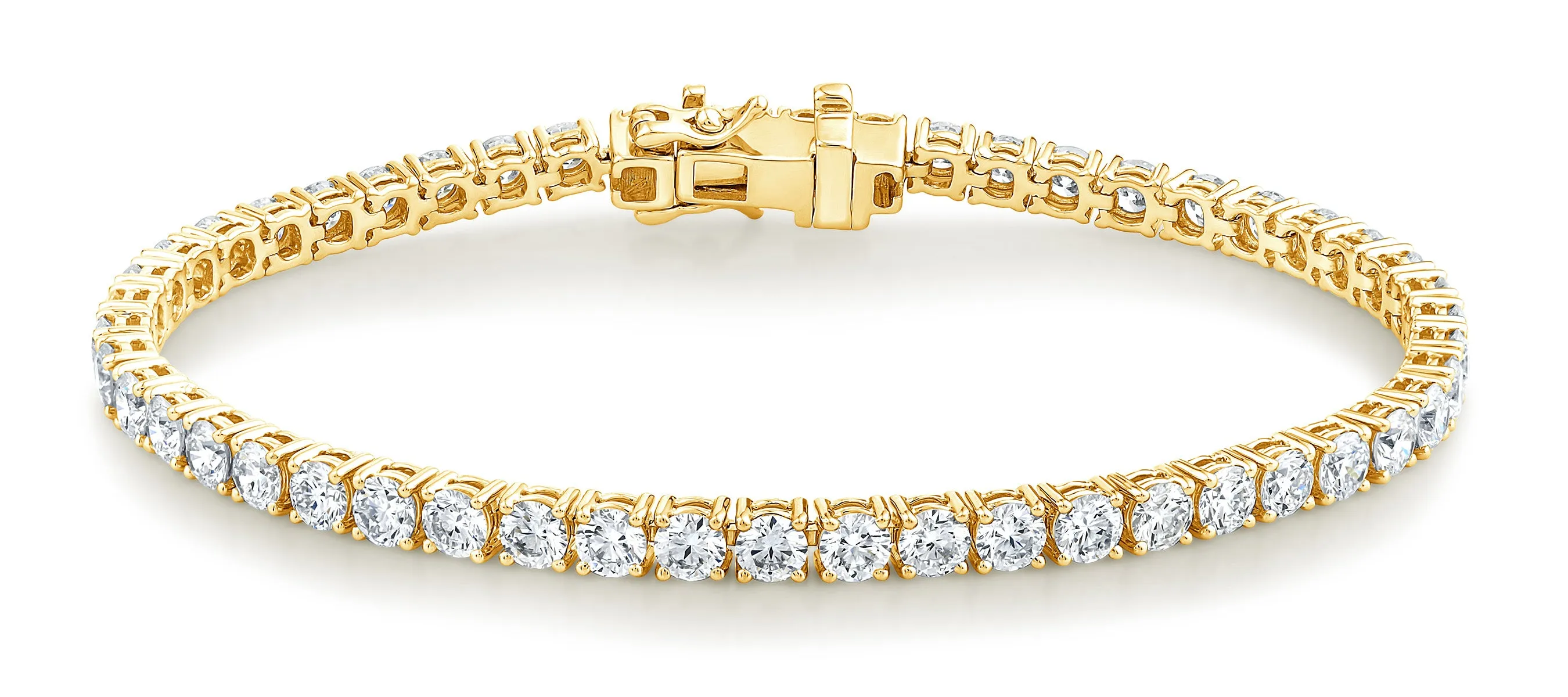 Yellow Gold Lab Grown Diamond Tennis Bracelets
