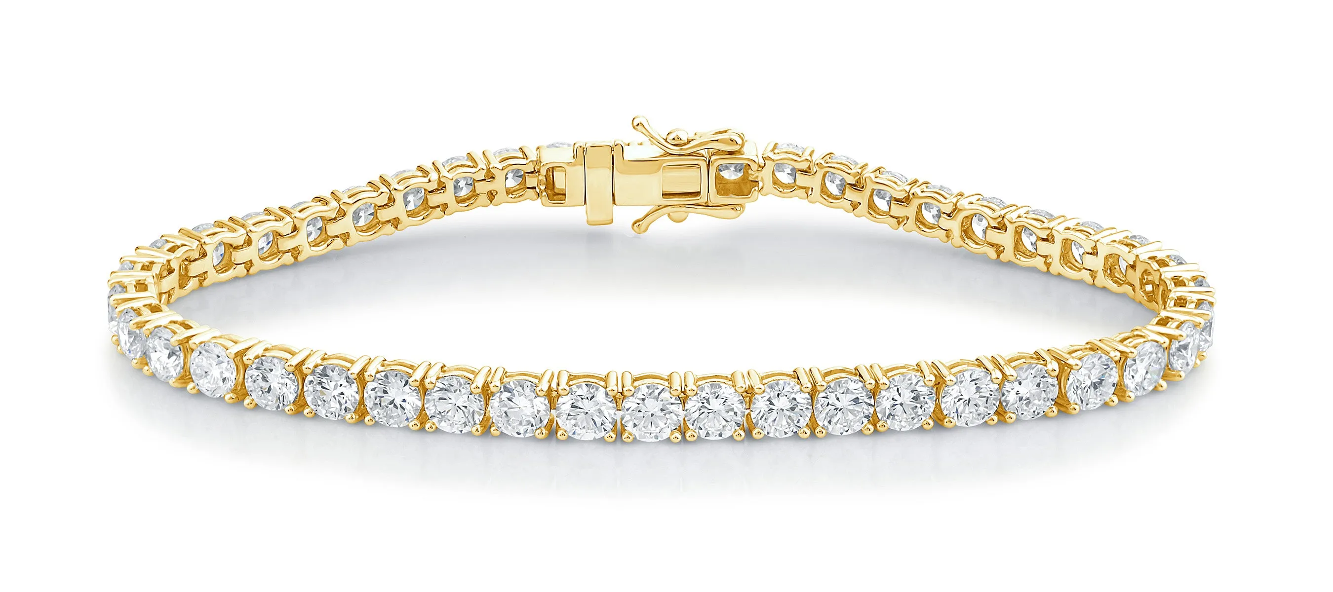 Yellow Gold Lab Grown Diamond Tennis Bracelets