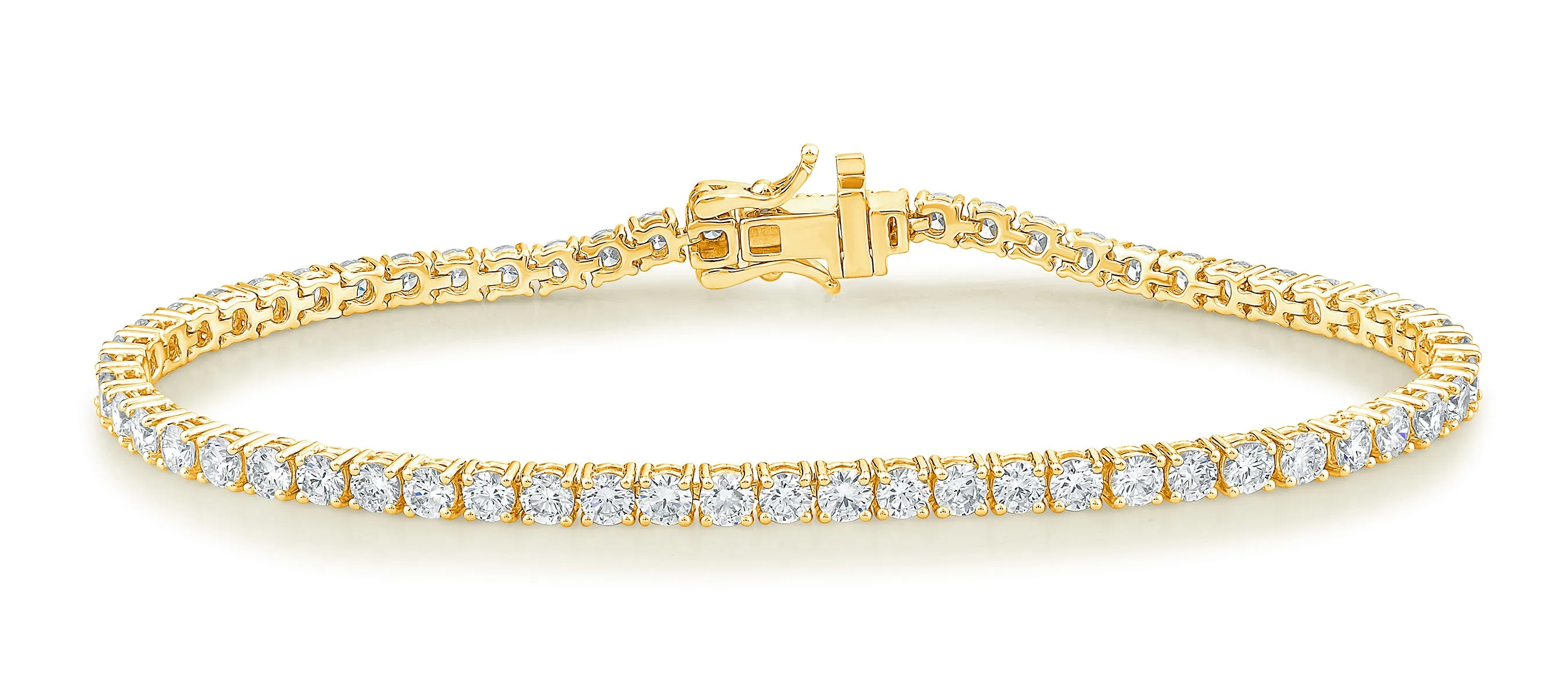 Yellow Gold Lab Grown Diamond Tennis Bracelets