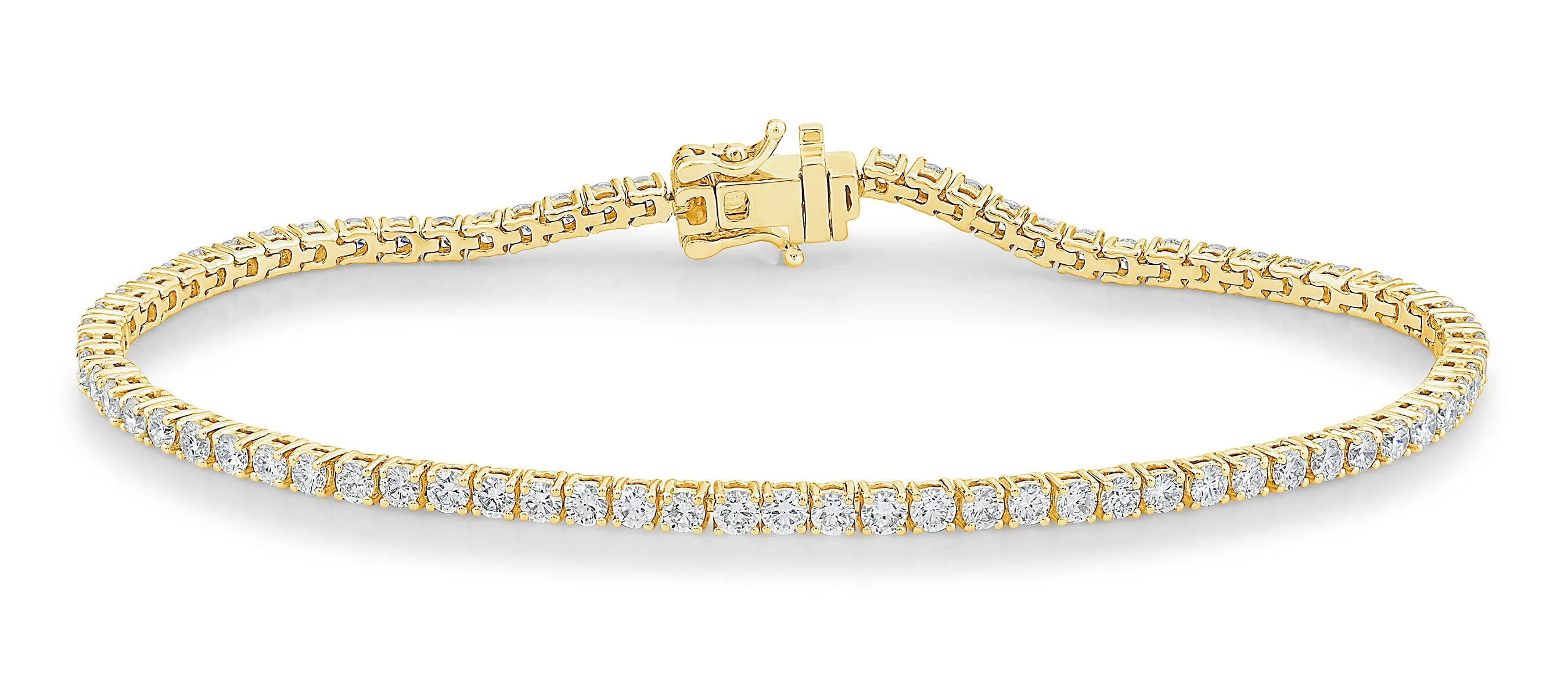 Yellow Gold Lab Grown Diamond Tennis Bracelets