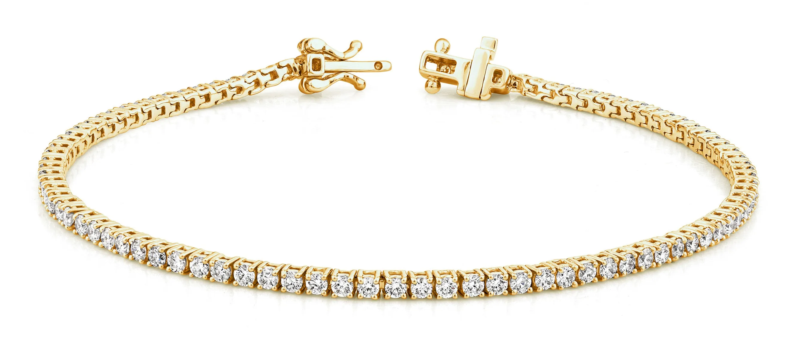 Yellow Gold Lab Grown Diamond Tennis Bracelets