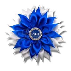 Zeta Phi Beta ΖΦΒ Letters Silk Flower Brooch